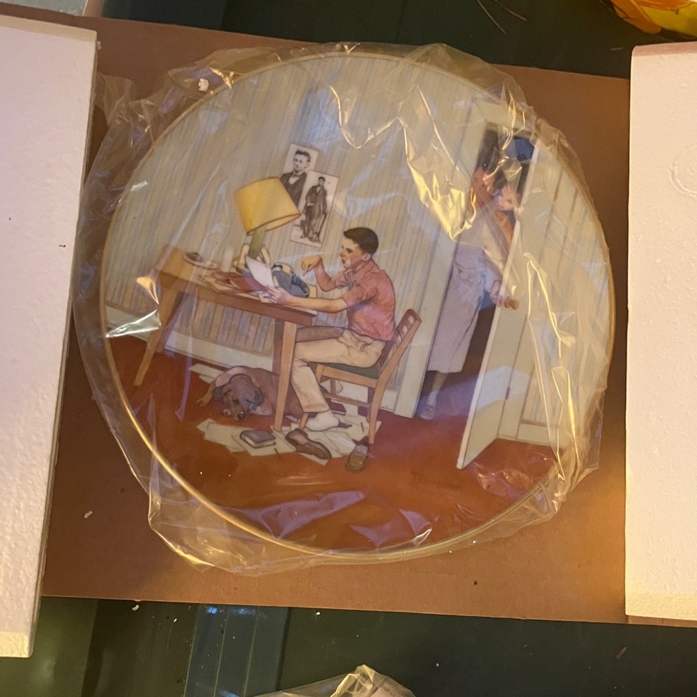 Decorative Plate with Vintage Illustration